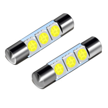 Zhol Super Bright White Vanity Led Light Bulbs Mirror Fuse Sun Visor 3Smd 5050 Chips 6641F A Pair