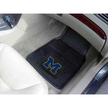 Fan Mats University Of Michigan Wolverines Team Emblem 2Pc Vinyl Car Mat Set17X27