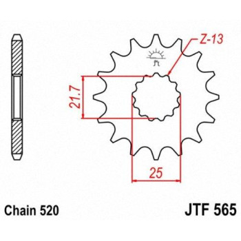 Jt Sprockets Jtf56517 17T Steel Front Sprocket