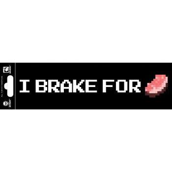 Jinx Minecraft I Brake For Porkchop Bumper Sticker Black 10X3