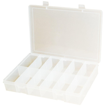 Durham Lp12Clear Clear Polypropylene 12 Compartment Large Box 1318 Width X 2516 Height X 9 Depth