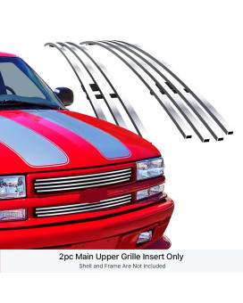 Aps Compatible With Chevy Blazer 19982005 S10 Criss Cross 9804 Main Stainless Steel Polished Chrome 8X6 Billet Grille Grill