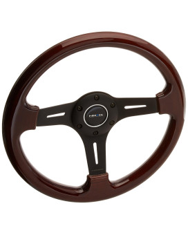 Nrg Innovations St0151Bk Classic Wood Grain Wheel 330Mm 3 Spoke Center In Matte Black