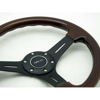 Nrg Innovations St0151Bk Classic Wood Grain Wheel 330Mm 3 Spoke Center In Matte Black