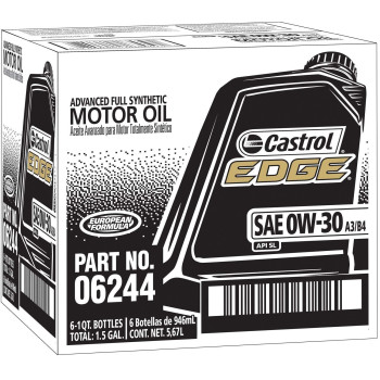 Castrol Edge Euro 0W30 A3B4 Advanced Full Synthetic Motor Oil 1 Quart Pack Of 6