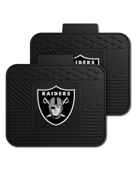 Fanmats 12318 Nfl Las Vegas Raiders Back Row Utility Car Mats 2 Piece Set 14In X 17In All Weather Protection Universal Fit