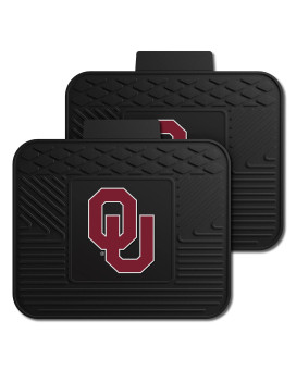 Fanmats 12294 Ncaa Oklahoma Sooners Back Row Utility Car Mats 2 Piece Set 14In X 17In All Weather Protection Universal Fit