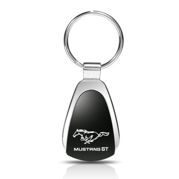 Automotive Gold Inc Officially Licensed Black Teardrop Key Chain For Mustang Gt