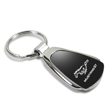 Automotive Gold Inc Officially Licensed Black Teardrop Key Chain For Mustang Gt