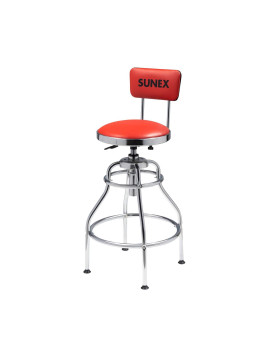 Sunex Tools 8516 Hydraulic Shop Stool Highpolished Chrome Finish Hydraulic Seat Adjustment Vinyl Padded Adjustable Seat And