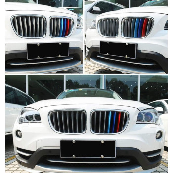 Ijdmtoy Exact Fit Mcolor Grille Insert Trims Compatible With Bmw F25 X3 F26 X4 Center Kidney Grill 7 Beams