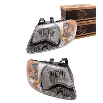 Brock Replacement Set Halogen Driver And Passenger Halogen Headlights Compatible With 20012007 Caravan Town Country Van 48577