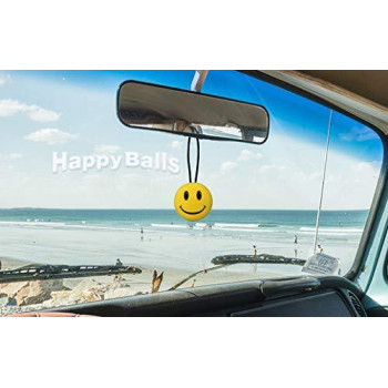 Tenna Tops Happy Smiley Face Car Antenna Topperauto Mirror Hangerdashboard Accessory Yellow