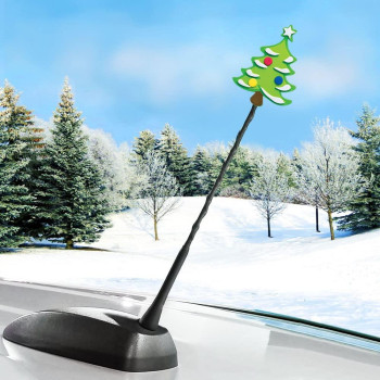 Tenna Tops Very Merry Christmas Tree Car Antenna Toppermirror Danglerauto Dashboard Buddy