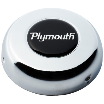 Grant 5694 Mopar Licensed Plymouth Chrome Horn Button For Classic And Challenger Steering Wheels