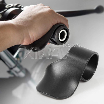 Kiwav Black Throttle Mounted Motorcycle Cruise Assist Wrist Hand Grips Handlebar Oil Control Rocker Rest Accelerator Assistant A