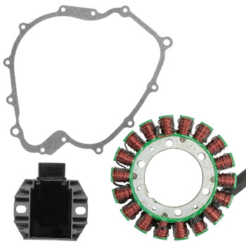 Caltric Stator Regulator Rectifier Compatible With Yamaha Grizzly 660 Yfm660 20022008 With Gasket Atv