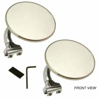 Pirate Mfg Street Rod 4 Stainless Steel Universal Peep Mirror L Or R Door Edge Chrome Pair