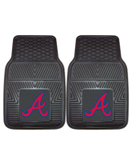 Fanmats 13840 Mlb Atlanta Braves Front Row Vinylnylon Deluxe Car Mat 2 Piece Black 20X27