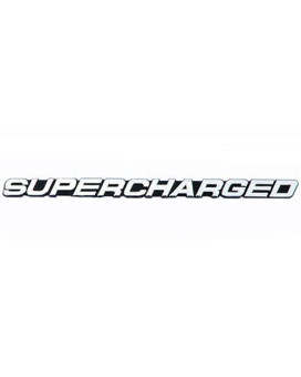 Supercharged Engine Chrome Black Universal Emblem