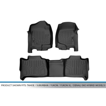 Maxliner Floor Mats 2 Row Liner Set Black Compatible With 20072014 Tahoesuburbanyukonyukon Xldenali No Hybrid Models