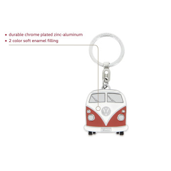 Brisa Vw Collection Volkswagen Enamel Metal Keyring Keychain Accessory Keyholder In T1 Bus Design Frontorange