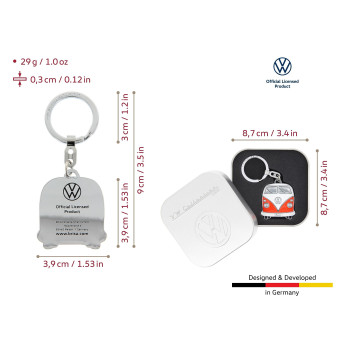 Brisa Vw Collection Volkswagen Enamel Metal Keyring Keychain Accessory Keyholder In T1 Bus Design Frontorange