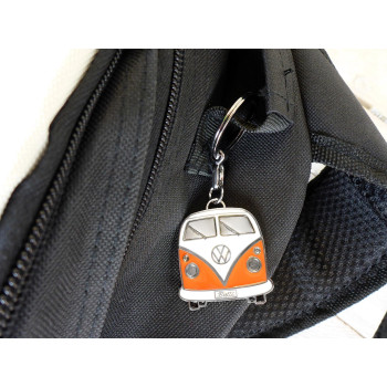 Brisa Vw Collection Volkswagen Enamel Metal Keyring Keychain Accessory Keyholder In T1 Bus Design Frontorange