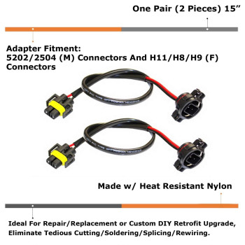 Ijdmtoy One Pair 5202 To H11 Pigtail Sockets Wires Compatible With 20132016 Subaru Brz Scion Frs Fog Lamps Conversion Retrofit