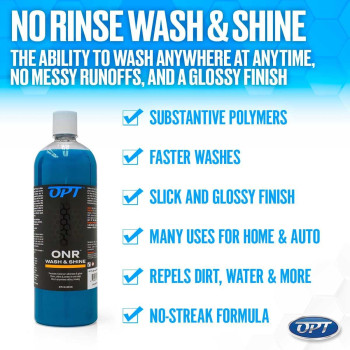 Optimum No Rinse Wash And Shine Onr Car Wash New Formula Version 5 Safe On Paint Coatings Wraps And Interior Rinseless W