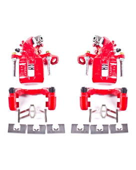 Power Stop Rear S3298 Pair Of Hightemp Red Powder Coated Calipers For Acura Csx 20062011 Acura Ilx 20132018 Honda Civic 200