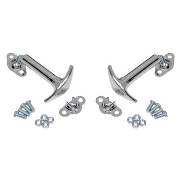 Chrome Hood Latch Kit For Vw Beetle Compatible With Dune Buggy