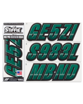 Stiffie Techtron Racing Greenblack 3 Boat Pwc Registration Decals Numbers Letters Stickers