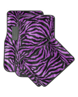 Purple Zebra White Tiger Animal Print Carpet Floor Mats For Cars Truck A Set Of 4 Universal Fit