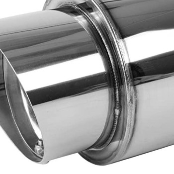 Specd Tuning Universal 4 Slant Tip Fireball Style Racing Exhaust Muffler Stainless Steel Hp