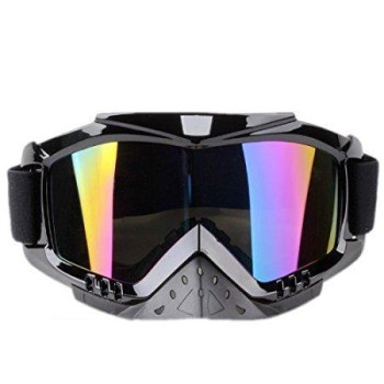 Luckystone Adult Motorcycle Goggles Dirt Bike Goggles Grip For Helmet Anti Uv Windproof Dustproof Anti Fog Glasses For Atv Off