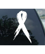 Socooldesign Breast Cancer Awareness Ribbon White Car Window Vinyl Decal Sticker 5 Tall