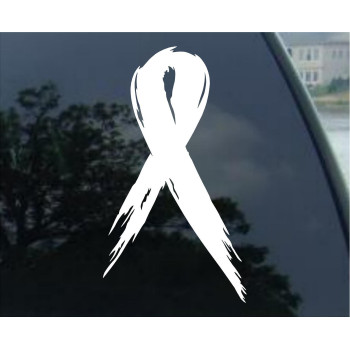 Socooldesign Breast Cancer Awareness Ribbon White Car Window Vinyl Decal Sticker 5 Tall