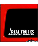 Sticker Connection Real Trucks Dont Shift Themselves Bumper Sticker Decal For Car Truck Suv Window Windshield Laptop