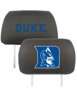 Fanmats 12564 Duke Blue Devils Embroidered Head Rest Cover Set 2 Pieces