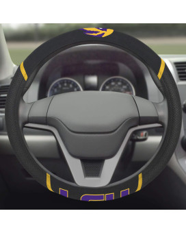 Fanmats 14798 Lsu Tigers Embroidered Steering Wheel Cover Black 15 X 15