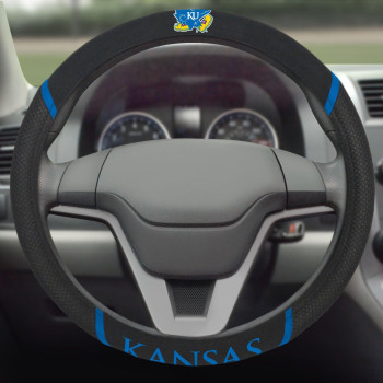 Fanmats 14906 Ncaa University Of Kansas Jayhawks Polyester Steering Wheel Cover 15X15