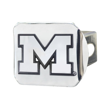 Fanmats 14996 Michigan Wolverines Chrome Metal Hitch Cover With Chrome Metal 3D Emblem