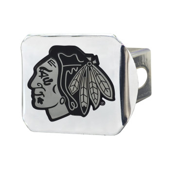 Fanmats 14963 Chicago Blackhawks Chrome Metal Hitch Cover With Chrome Metal 3D Emblem