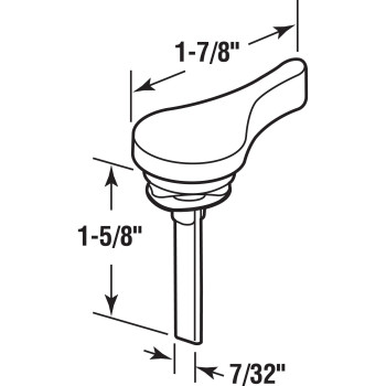 Primeline E 2703 Sliding Door Latch Lever 138 In Tail White Finish Single Pack