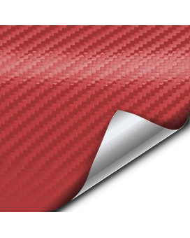 Vvivid Xpo Red Carbon Fiber Wrap Vinyl Roll With Air Release Technology 1Ft X 5Ft