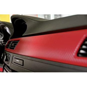 Vvivid Xpo Red Carbon Fiber Wrap Vinyl Roll With Air Release Technology 1Ft X 5Ft