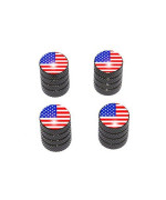 Graphics More Usa Flag American Tire Rim Valve Stem Caps Black