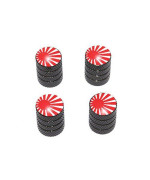 Graphics More Japan Flag Rising Sun Tire Rim Valve Stem Caps Black