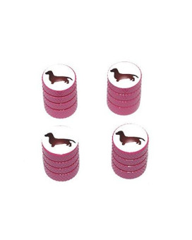 Graphics More Dachshund Dog Tire Rim Valve Stem Caps Pink